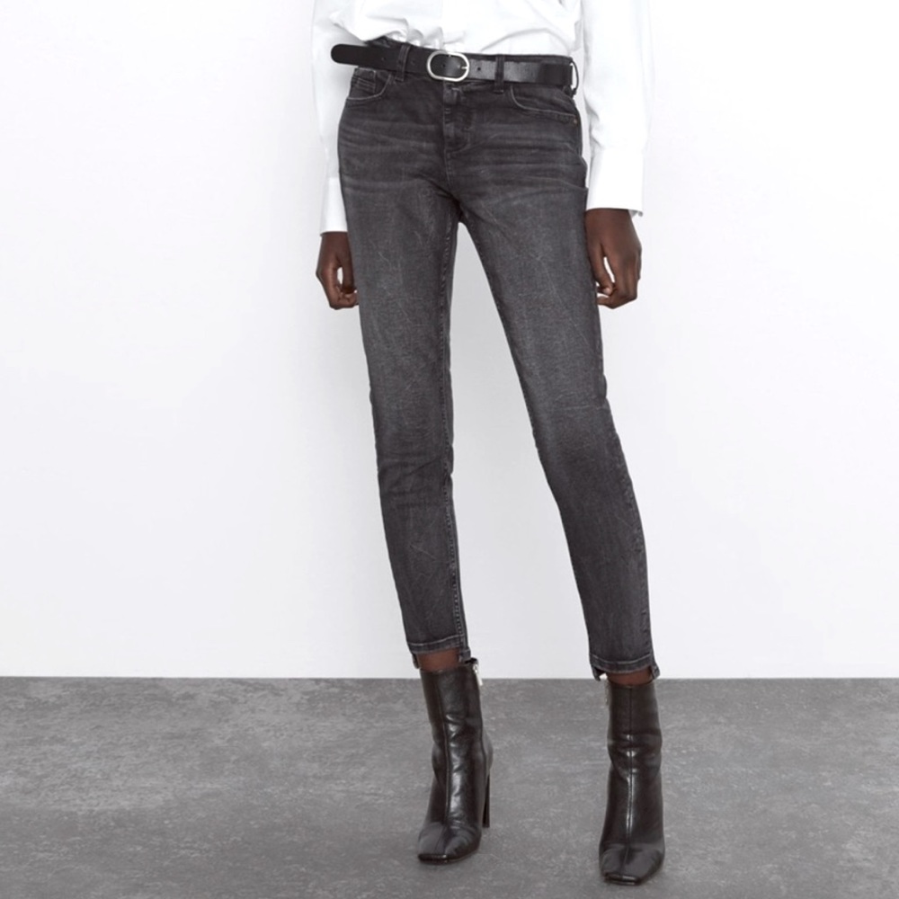Zara Asymmetric Hem Skinny Jeans